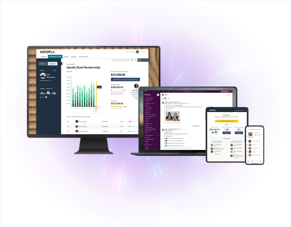 Hoopla platform across desktop, laptop, tablet, and mobile devices